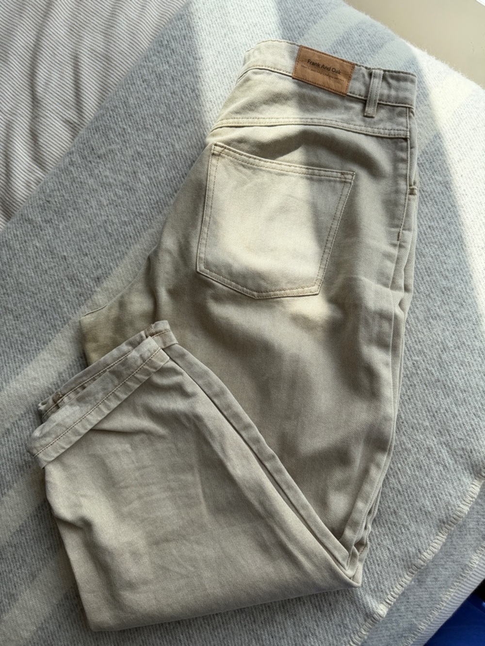 Frank and Oak Barrel leg Straight-Leg Jeans in Toffee